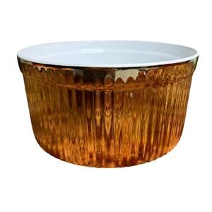 Vintage 70s Royal Worcester Large Souffle Lustre Gold Baker Rare Size 45 Shape 0